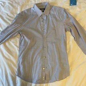 Z Zegna men’s blue gingham shirt